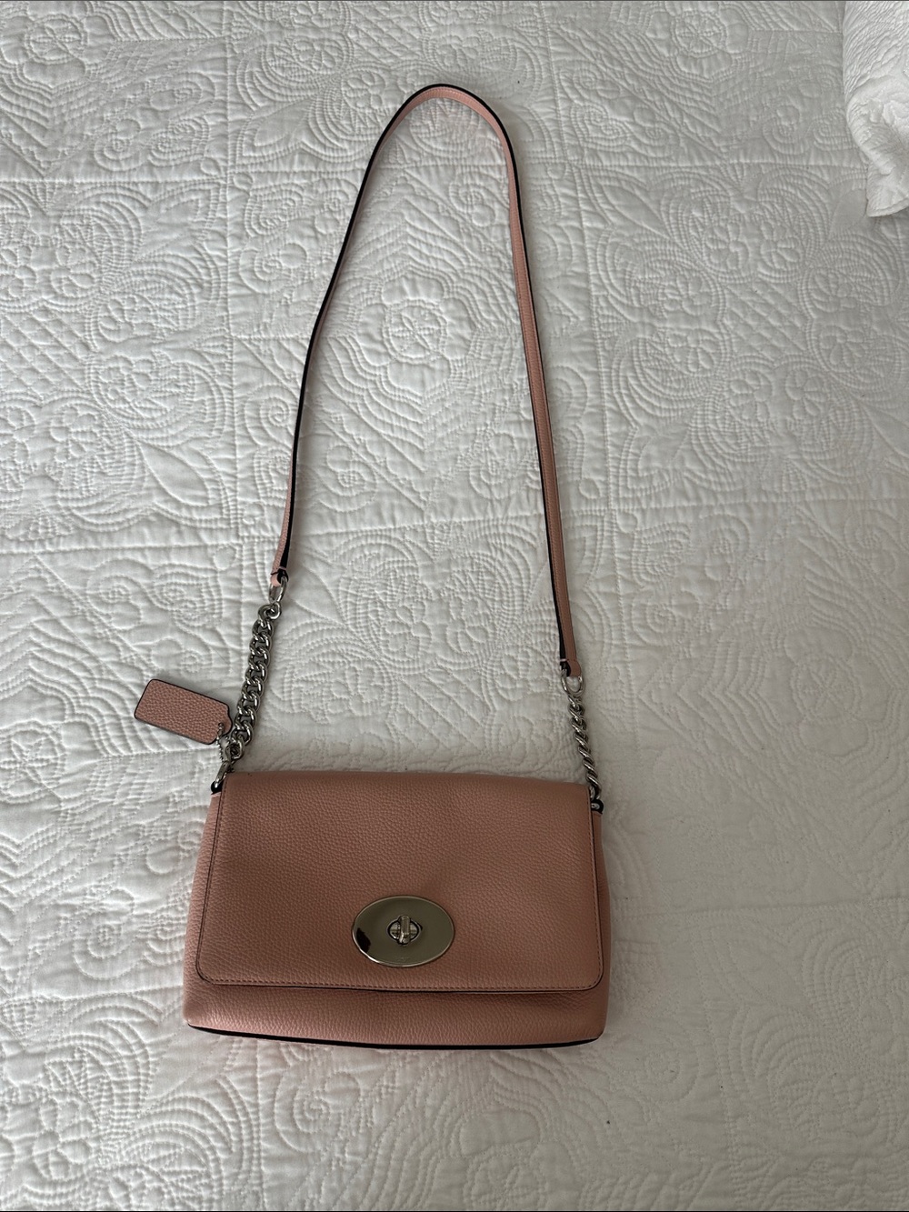 Women’s Coach Leather Crossbody Bag in Blush Pink